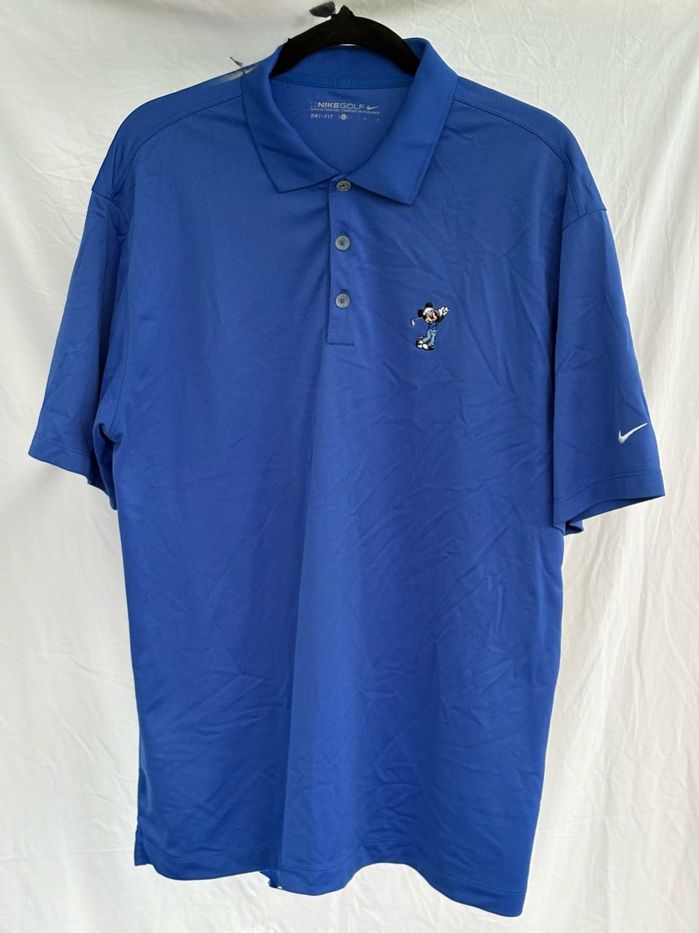 Nike Men's Royal Blue Polo Shirt with Embroidered Golf Mickey